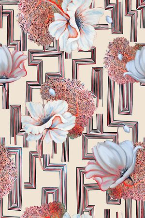 抽象方块肌理印花华亿平台图片