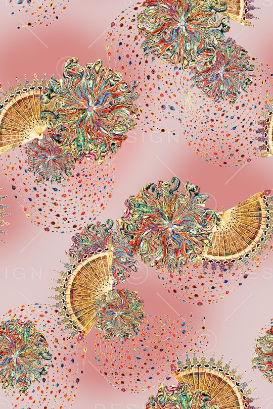 抽象花卉印花华亿平台图片