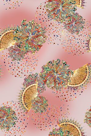 抽象花卉印花华亿平台图片