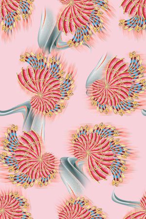 抽象花卉印花华亿平台图片