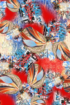 抽象花卉印花华亿平台图片