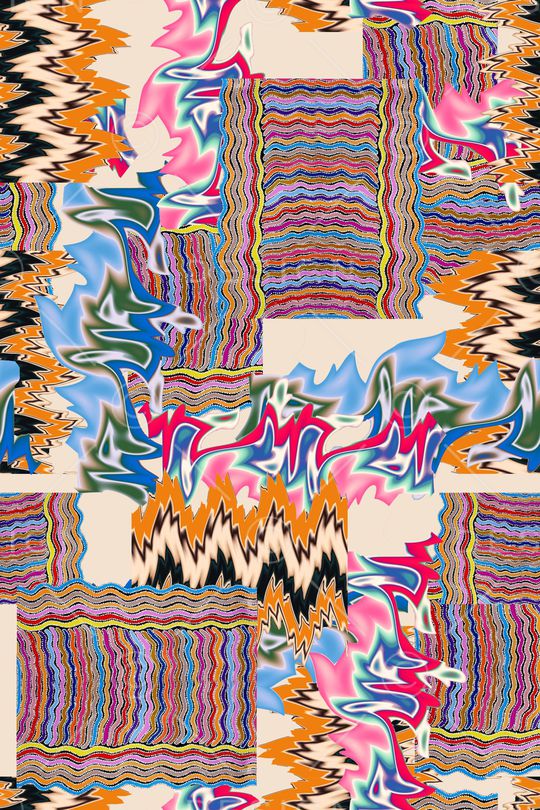 抽象方块肌理印花华亿平台图片