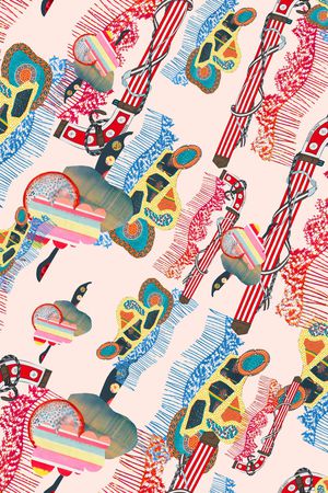 抽象方块肌理印花华亿平台图片