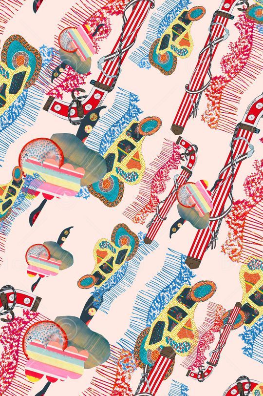 抽象方块肌理印花华亿平台图片