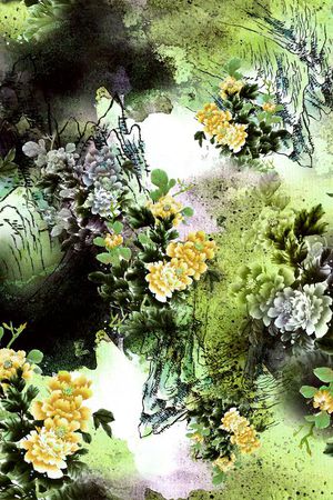 牡丹印花华亿平台图片