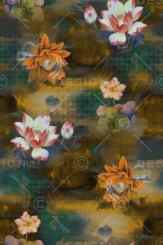 荷花印花华亿平台图片