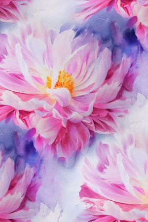 牡丹印花华亿平台图片