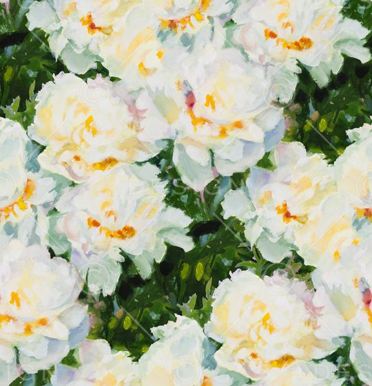 手绘大花印花华亿平台图片