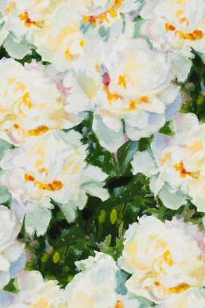 手绘大花印花华亿平台图片