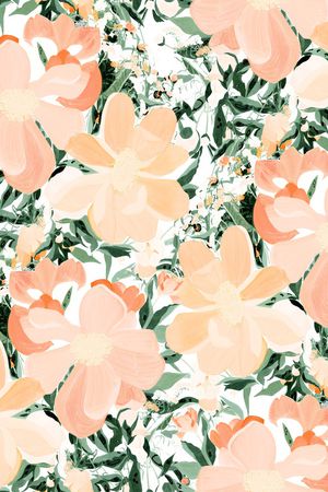 手绘大花印花华亿平台图片