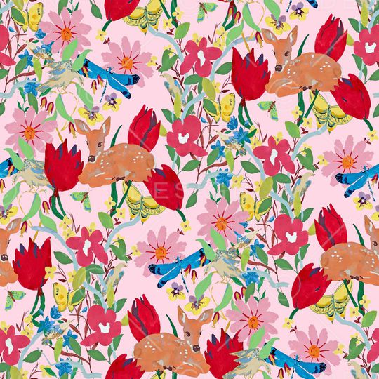 手绘大花印花华亿平台图片