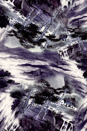 水墨印花华亿平台图片