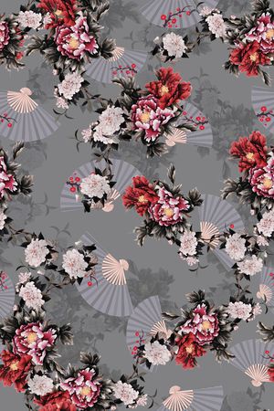 花卉印花华亿平台图片