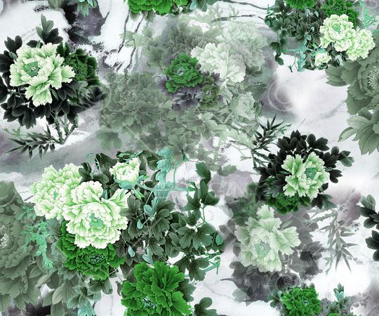 牡丹印花华亿平台图片