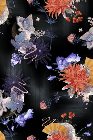 中国风香云纱印花华亿平台图片