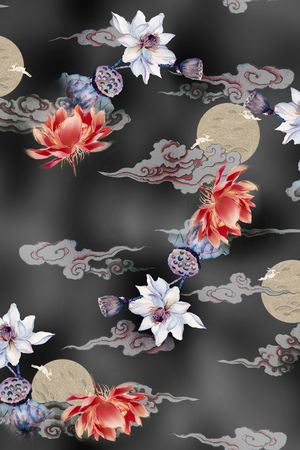 中国风香云纱印花华亿平台图片