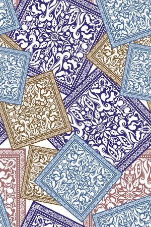 民族花卉印花华亿平台图片