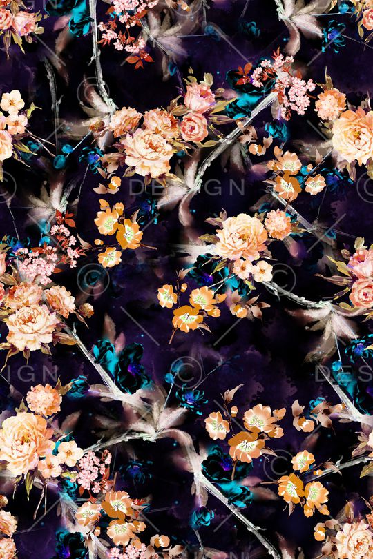 抽象花卉印花华亿平台图片