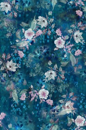 抽象花卉印花华亿平台图片