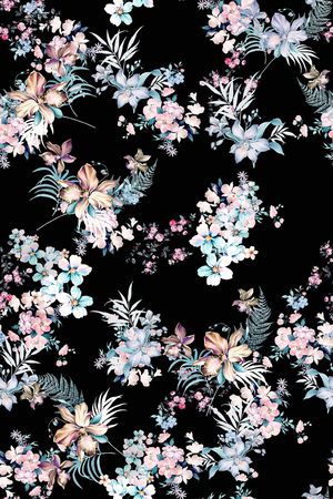 抽象花卉印花华亿平台图片