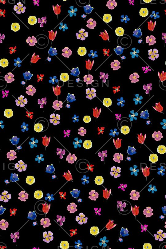 清爽底花卉印花华亿平台图片