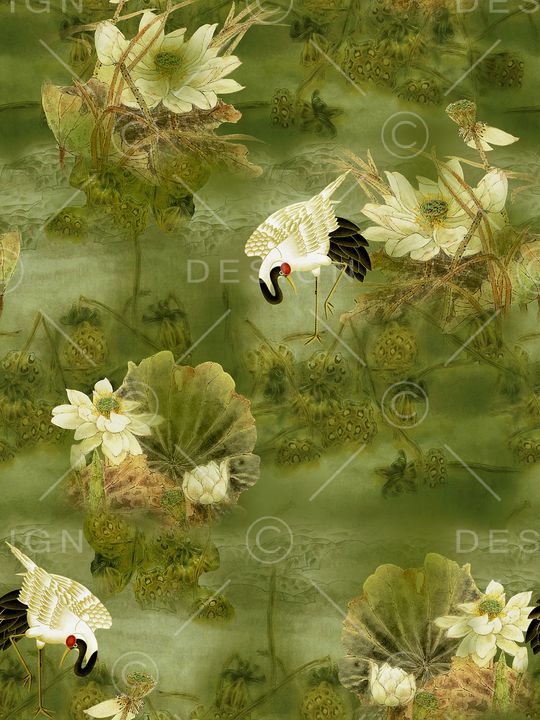 荷花印花华亿平台图片