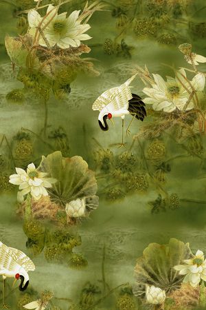 荷花印花华亿平台图片