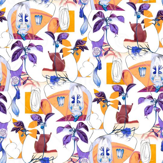 玉兰花印花华亿平台图片