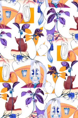 玉兰花印花华亿平台图片