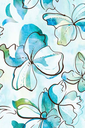 线条花卉印花华亿平台图片