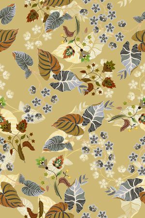 民族花卉印花华亿平台图片