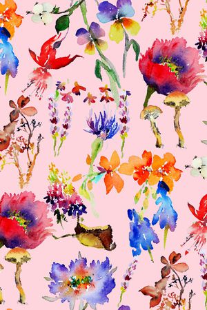 手绘大花印花华亿平台图片