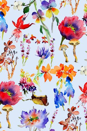 手绘大花印花华亿平台图片