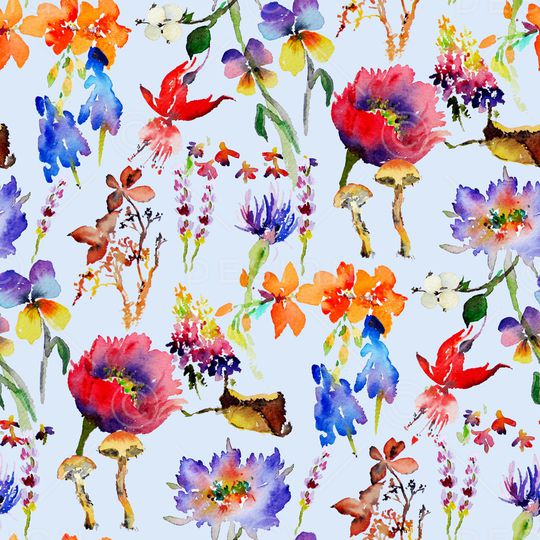 手绘大花印花华亿平台图片