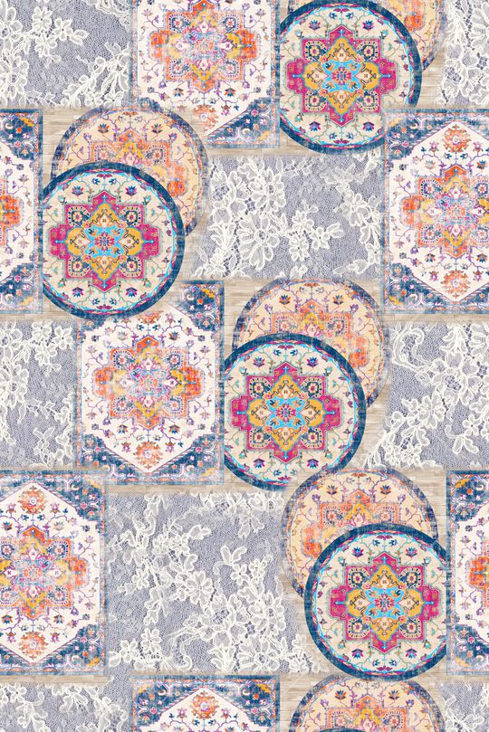 民族花卉印花华亿平台图片