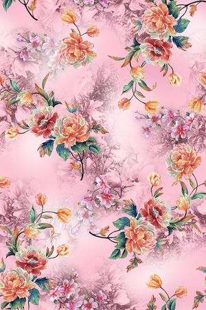 抽象花卉印花华亿平台图片