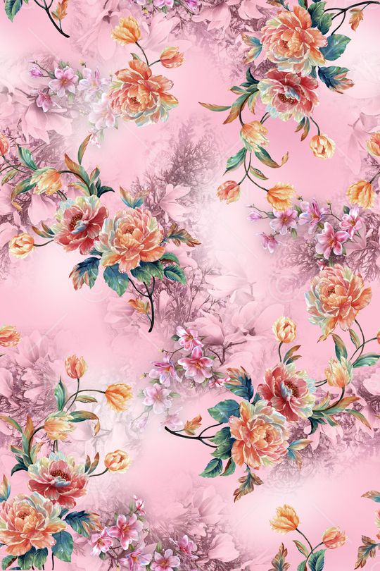 抽象花卉印花华亿平台图片