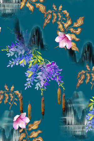 连衣裙印花华亿平台图片