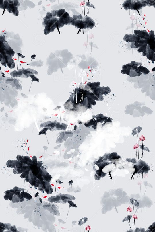 水墨风印花华亿平台图片