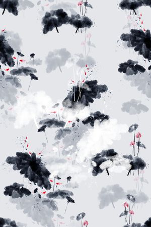 水墨风印花华亿平台图片