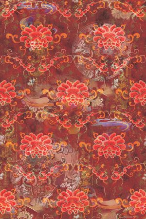 抽象花卉印花华亿平台图片