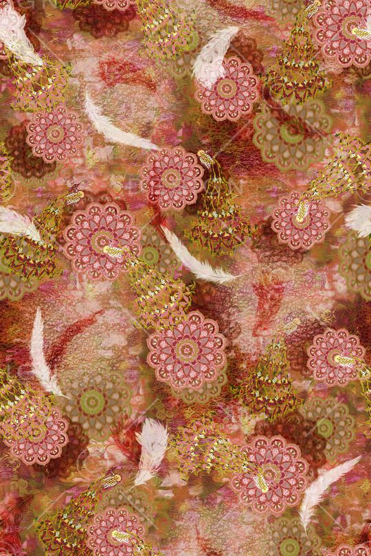 羽毛印花华亿平台图片