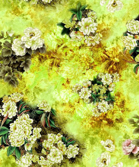 工笔画印花华亿平台图片