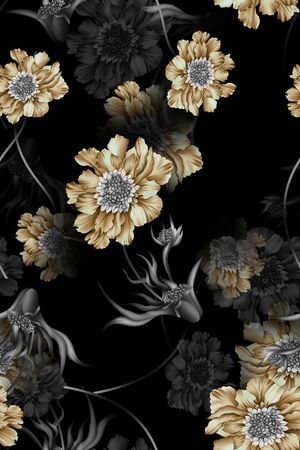 民族花卉印花华亿平台图片