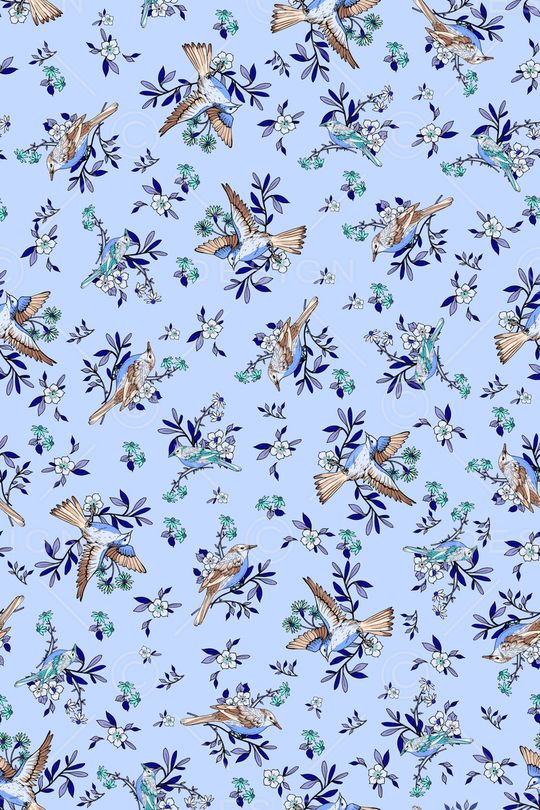 花鸟印花华亿平台图片