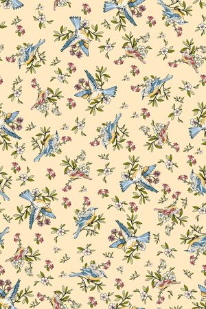 花鸟印花华亿平台图片