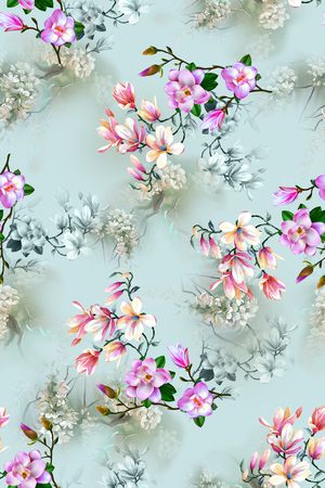 玉兰花印花华亿平台图片