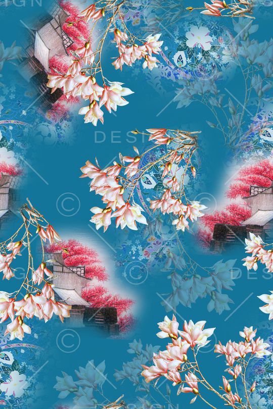 中国风旗袍香云纱印花华亿平台图片