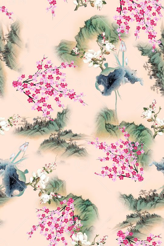 中国风旗袍香云纱印花华亿平台图片