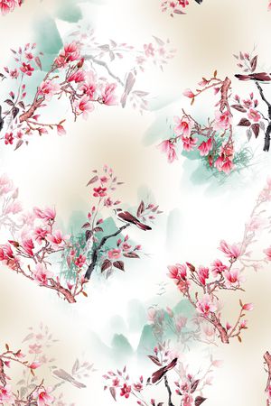 中国风旗袍香云纱印花华亿平台图片